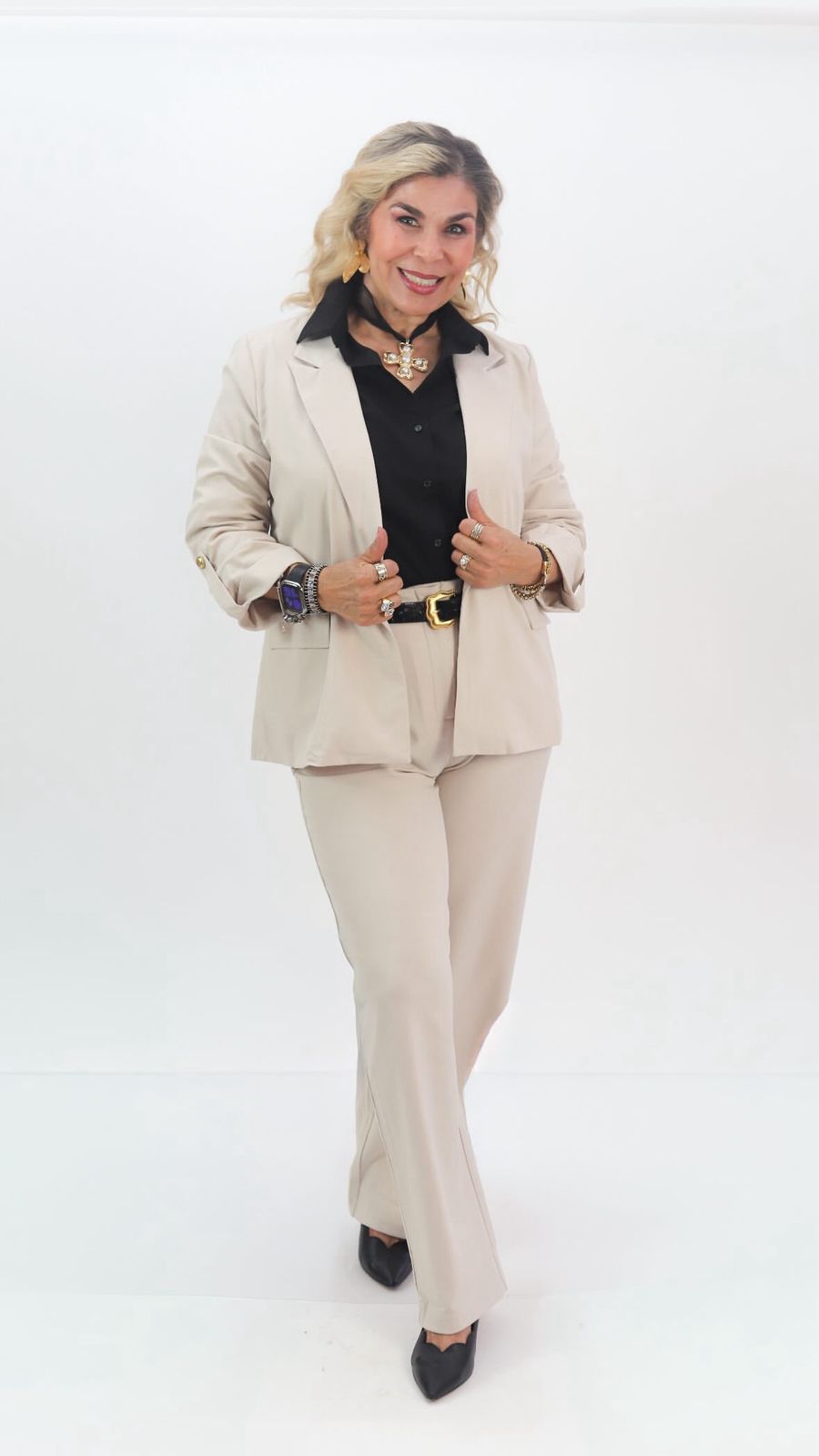 blazer oyster con manga ajustable