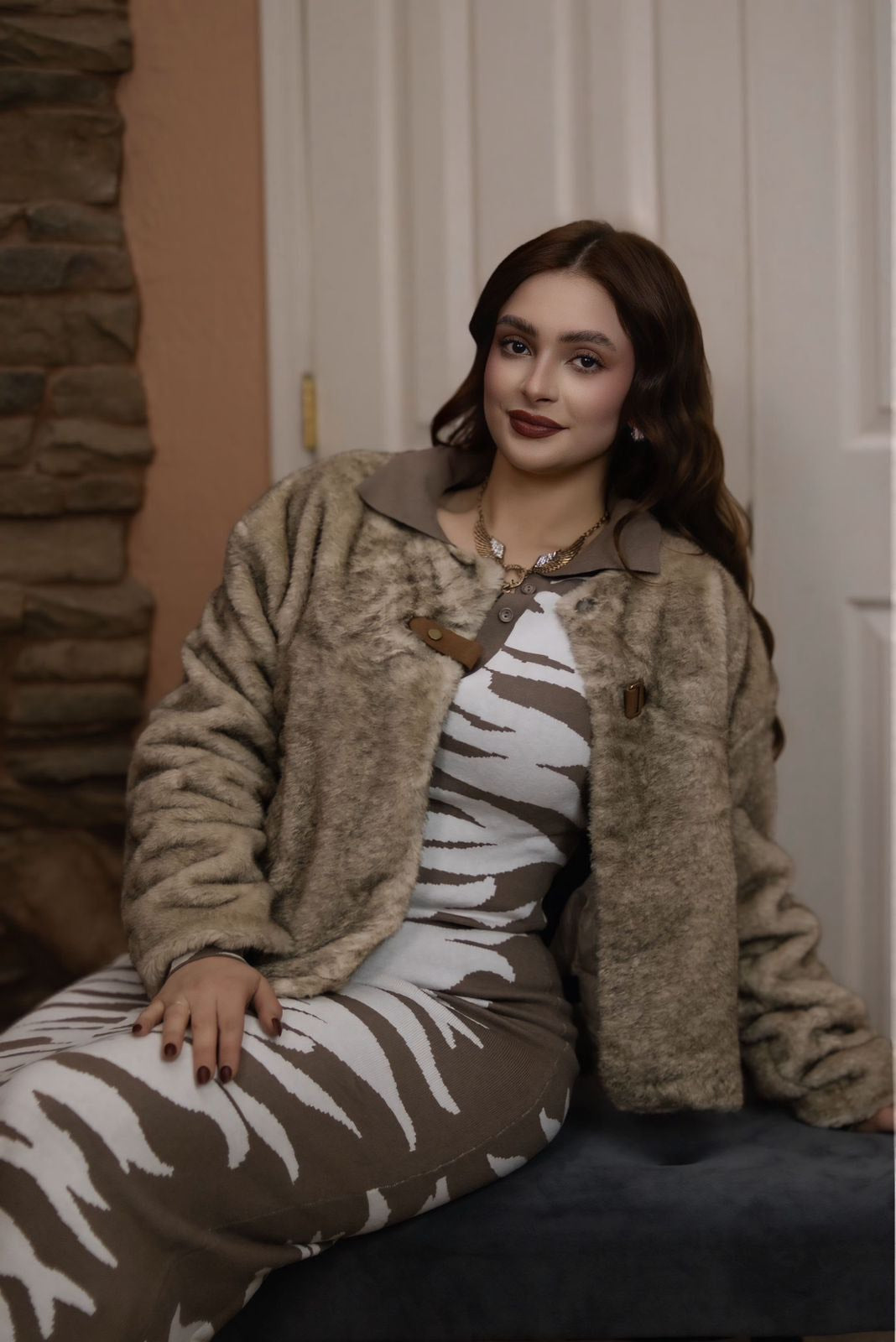 Vestido Midi Knit Animal Print – Elegancia Salvaje